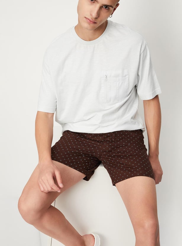 Men Printed Patch Pocket Boxer Shorts