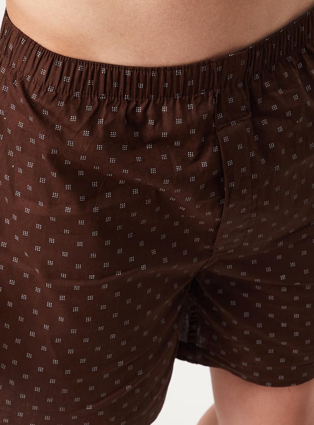 Men Printed Patch Pocket Boxer Shorts