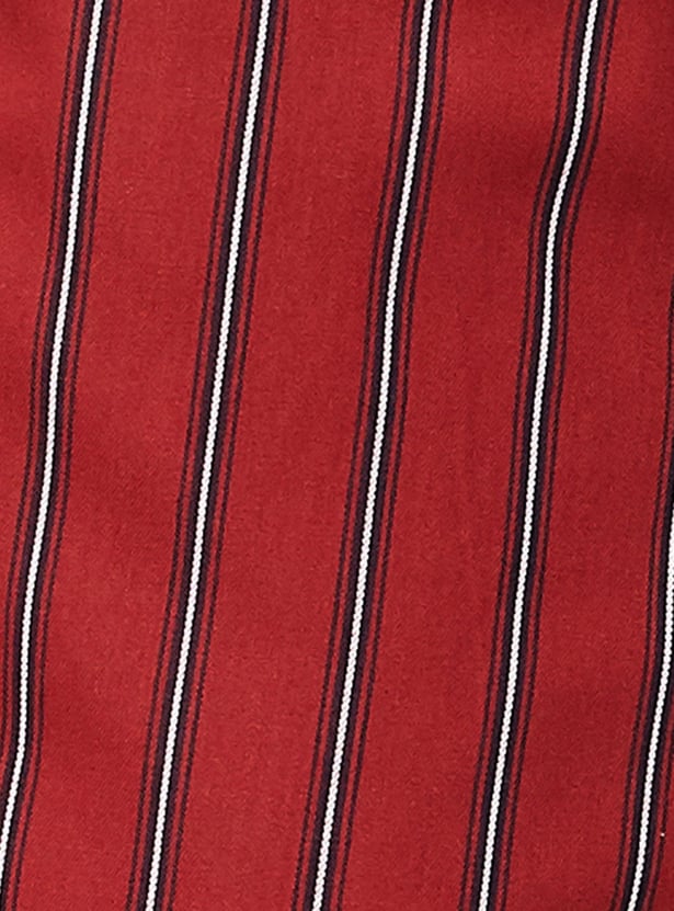 Men Striped Drawstring Lounge Shorts