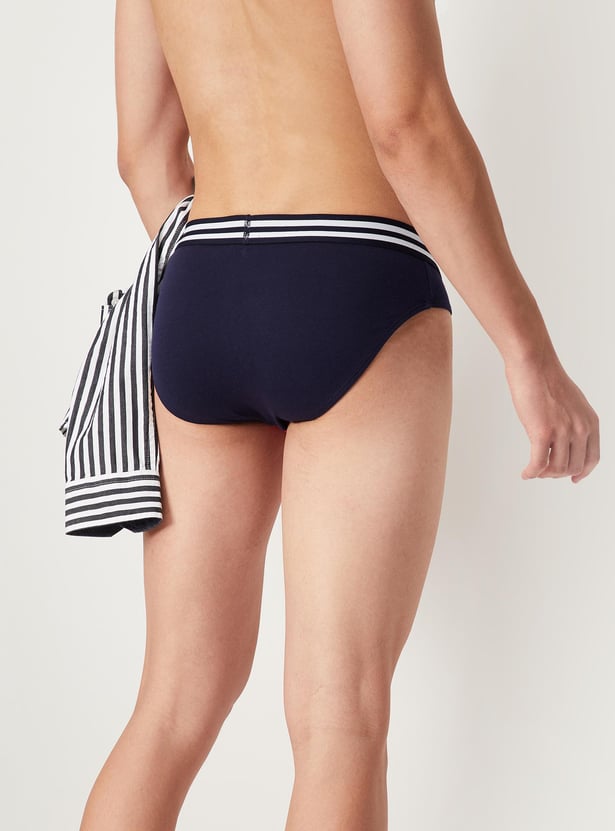Men Colourblock Antibacterial Stretch Briefs - Pack of 2