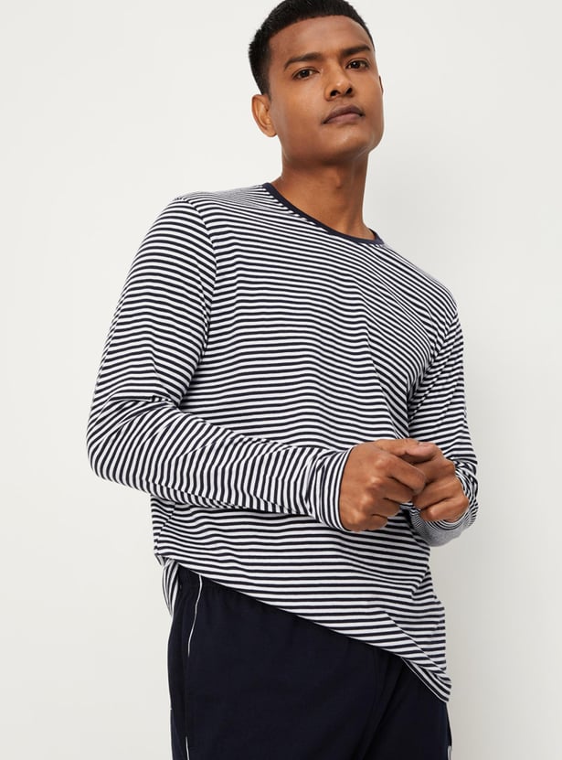 Mens striped long sleeve t shirt best sale