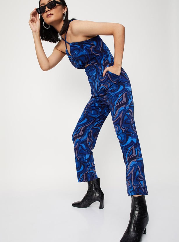 Women Abstract Printed Cut-Out Jumpsuit
