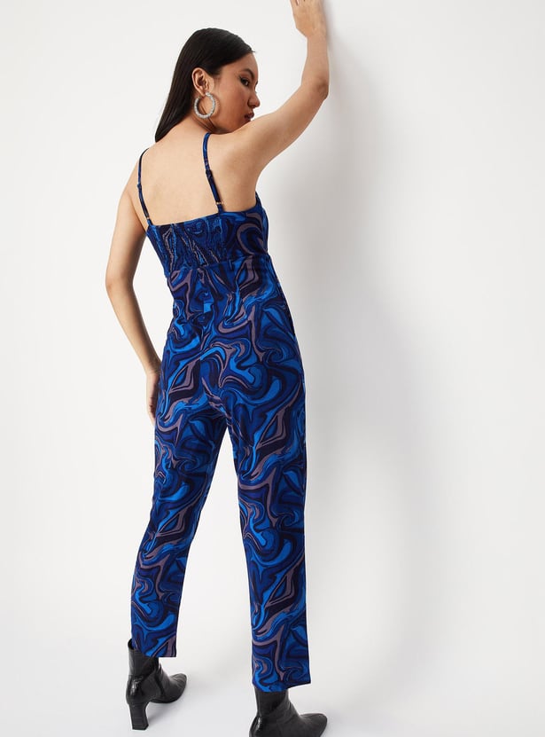 Women Abstract Printed Cut-Out Jumpsuit