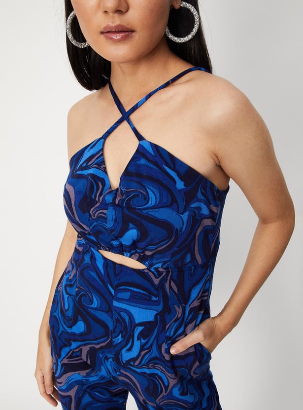 Women Abstract Printed Cut-Out Jumpsuit