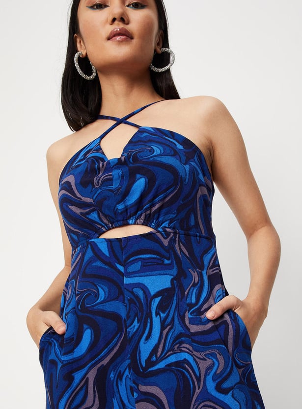 Women Abstract Printed Cut-Out Jumpsuit