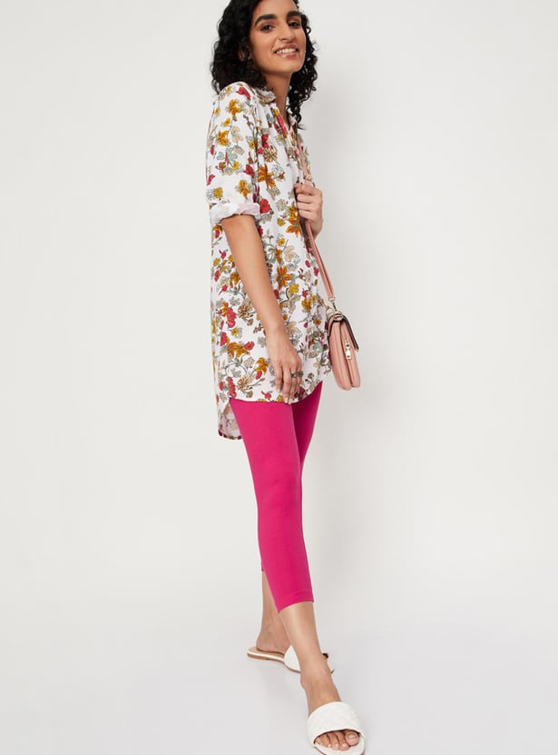 Women Solid Capri Leggings