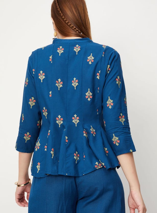 Women Printed Peplum Hem Top