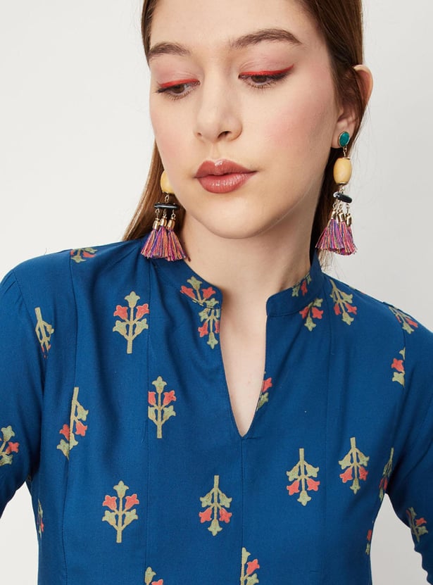 Women Printed Peplum Hem Top