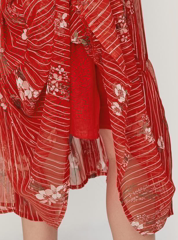 Women Floral Printed Tiered Maxi Dress