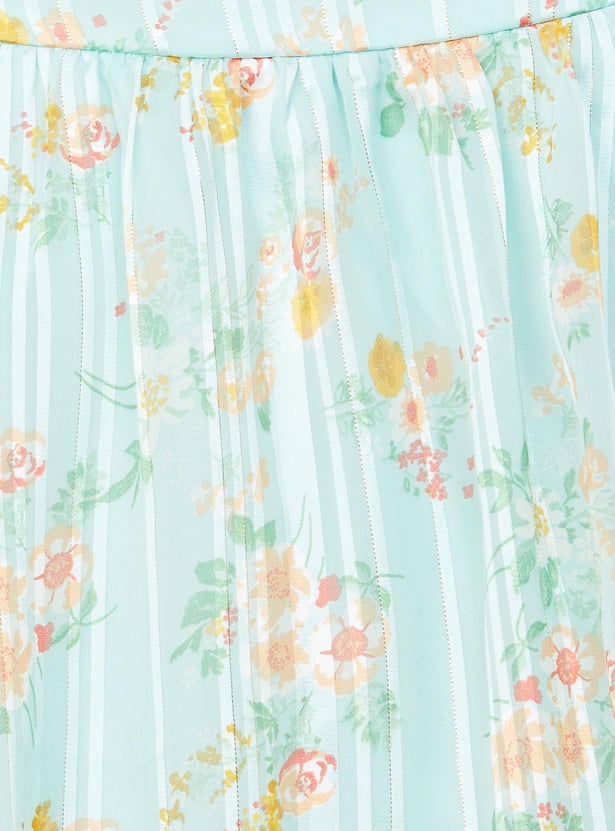 Women Floral Print Notch Neck Top