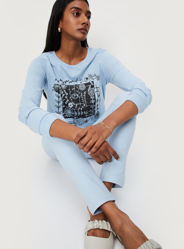 Women Floral Printed Long Sleeve T-shirt