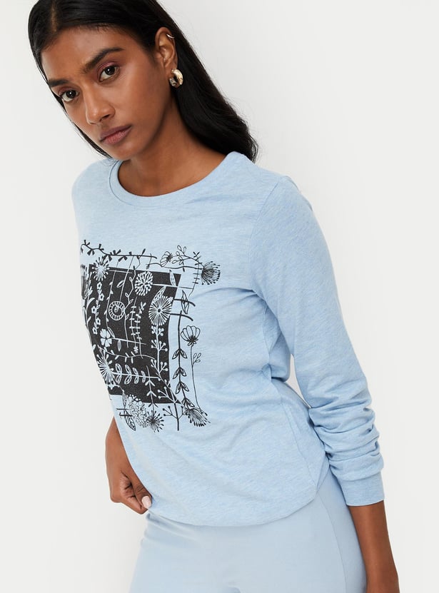 Women Floral Printed Long Sleeve T-shirt