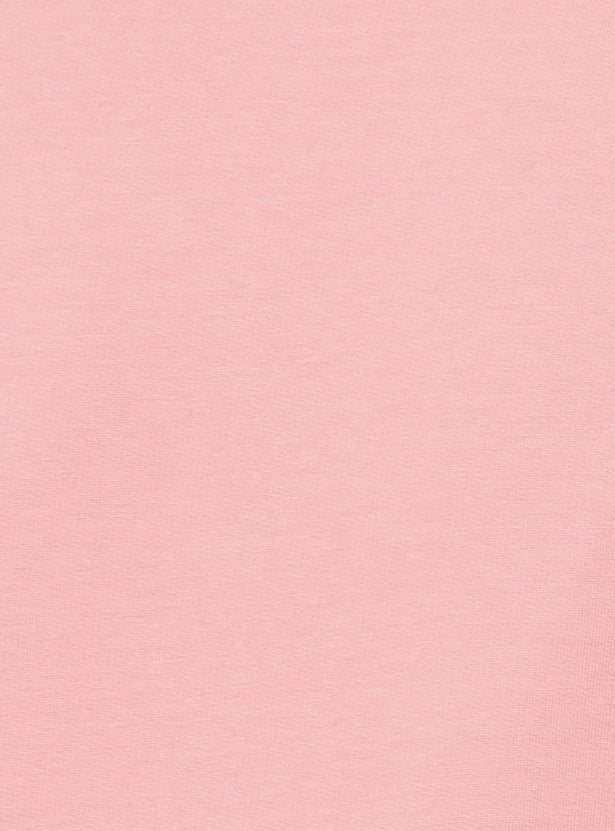Women Solid Zip Placket Cropped Sweatshirt