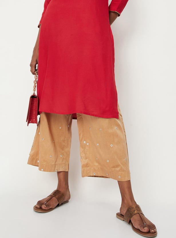 Women Embroidered Elasticated Palazzos