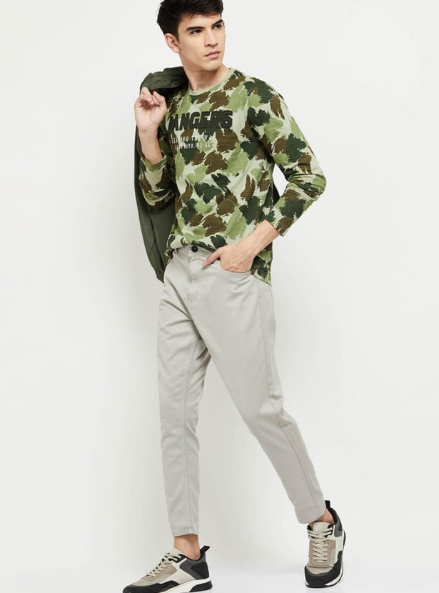Buy Men Camouflage Printed Slim Fit T-shirt Online at just Rs