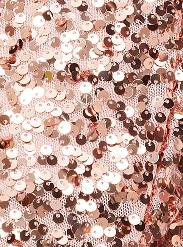 Women Sequinned Cowl Neck Dress