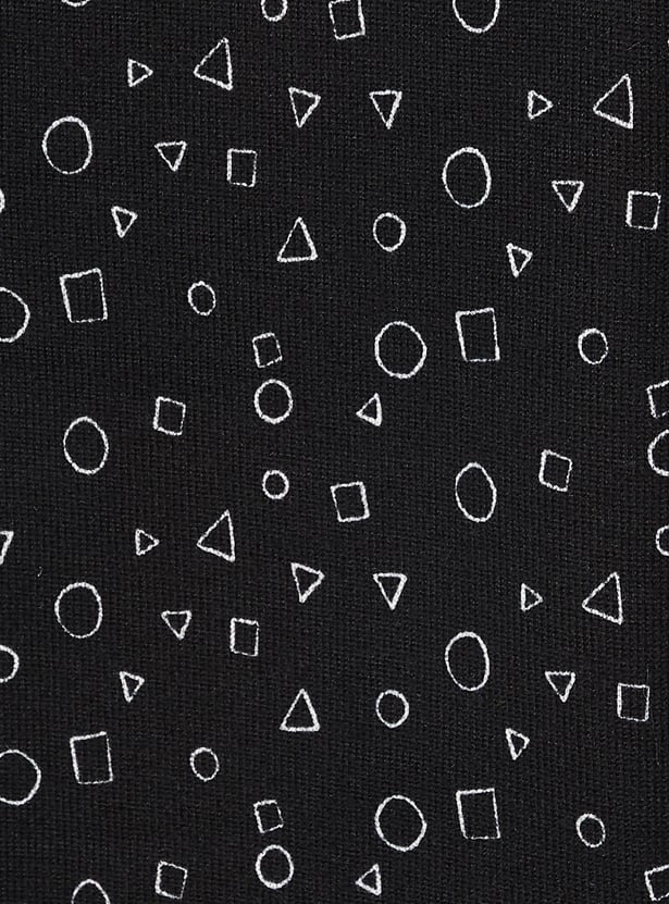 Women Geometric Printed Button Detailed T-shirt