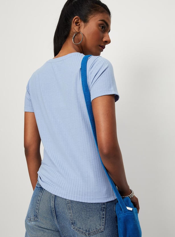Women Textured Knit T-shirt