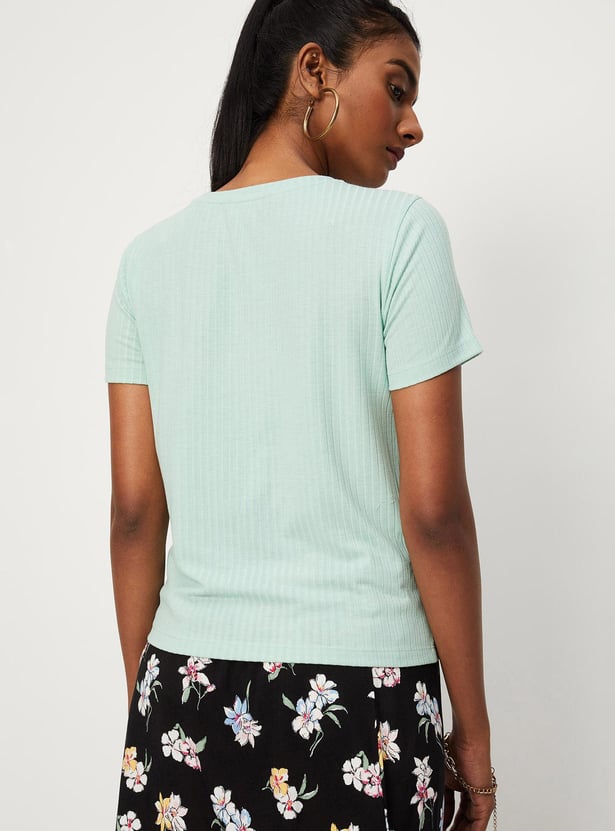 Women Textured Knit T-shirt