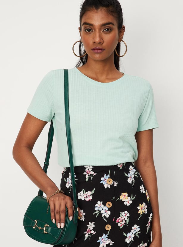 Women Textured Knit T-shirt