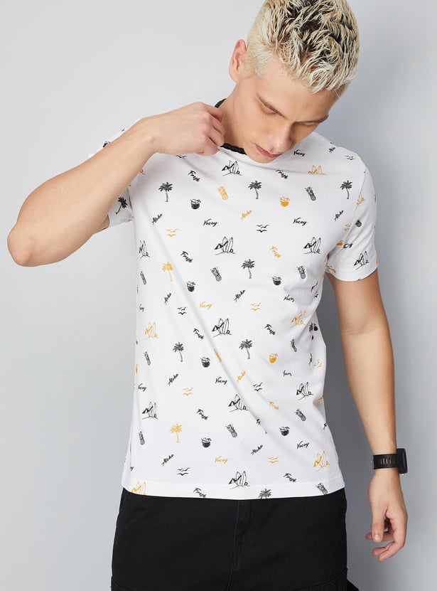 Men Printed Ultra Slim Fit T-shirt