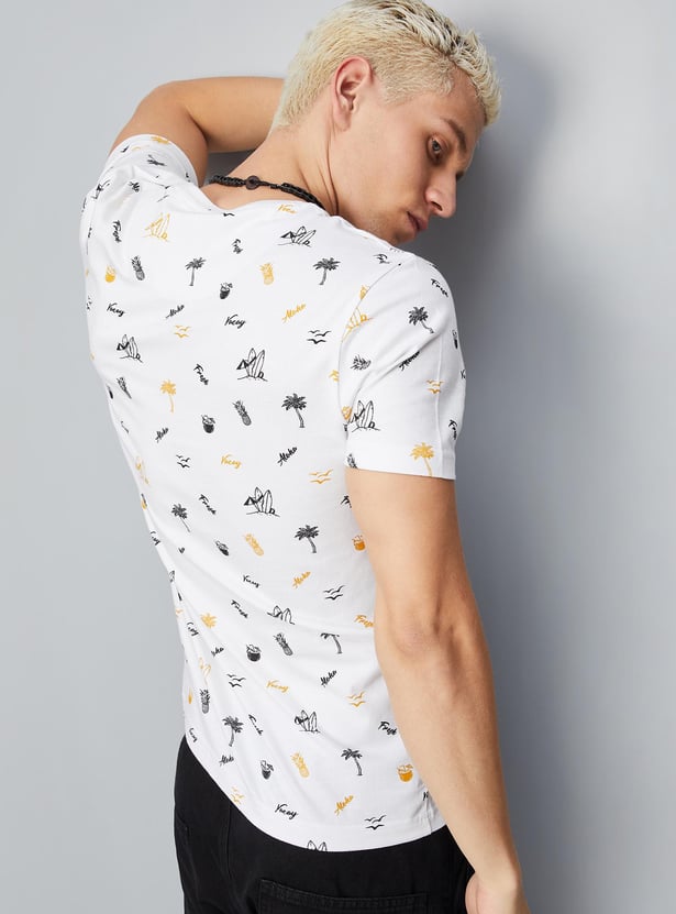 Men Printed Ultra Slim Fit T-shirt