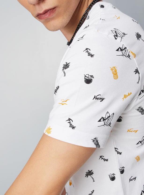 Men Printed Ultra Slim Fit T-shirt