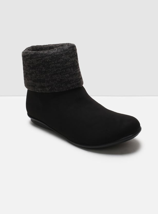 MAX Women Solid Slip-On Boots