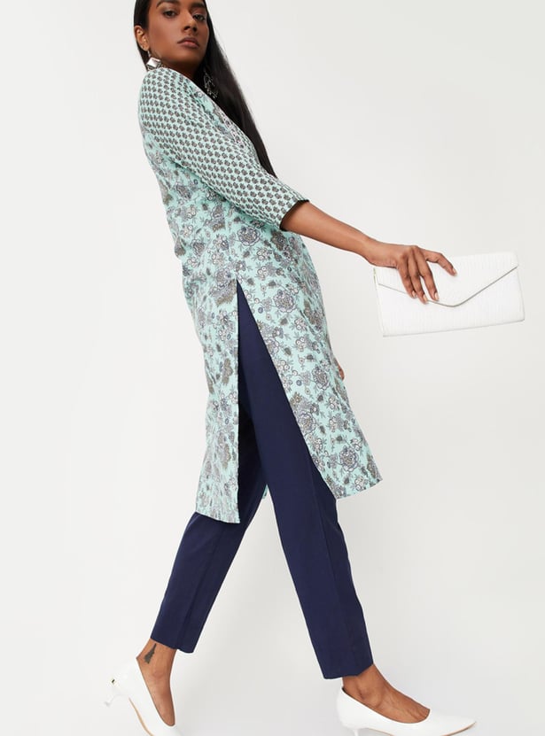 Women Solid Straight Pants