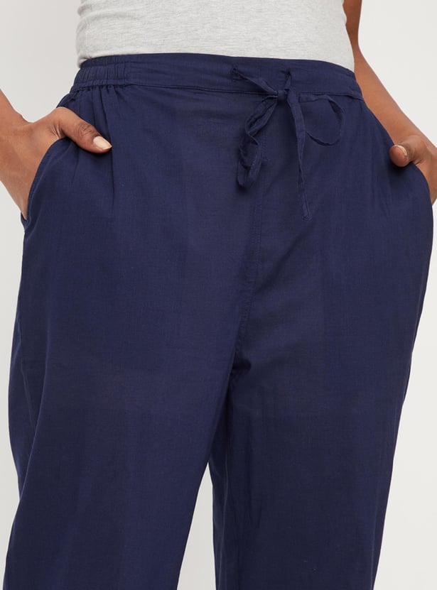 Women Solid Straight Pants