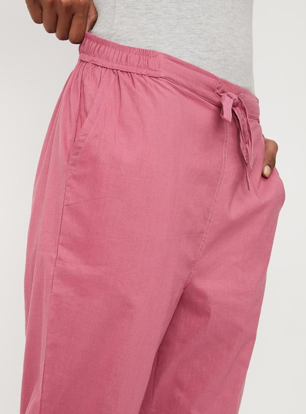 Women Solid Straight Pants