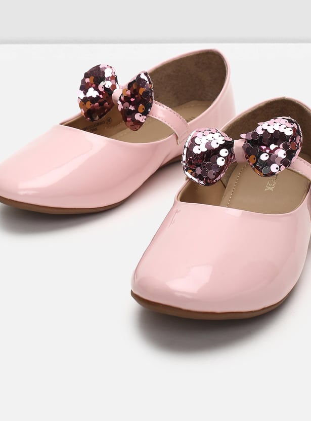 Girls Embellished Bow Mary Janes
