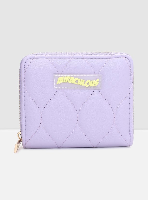 Buy Women Typographic Printed Zip-Around Wallet Online at just Rs