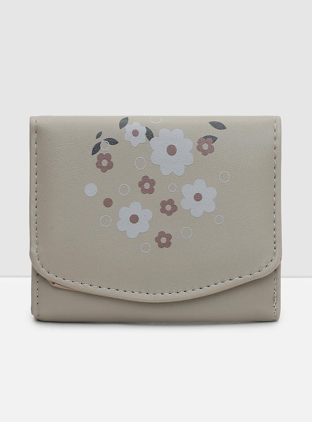 Women Floral Printed Tri-Fold Wallet