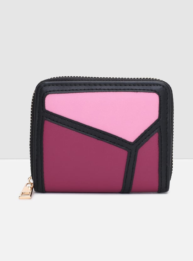 Women Colourblocked Zip-Around Wallet