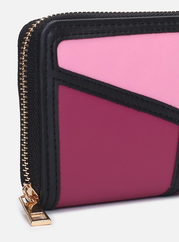 Women Colourblocked Zip-Around Wallet