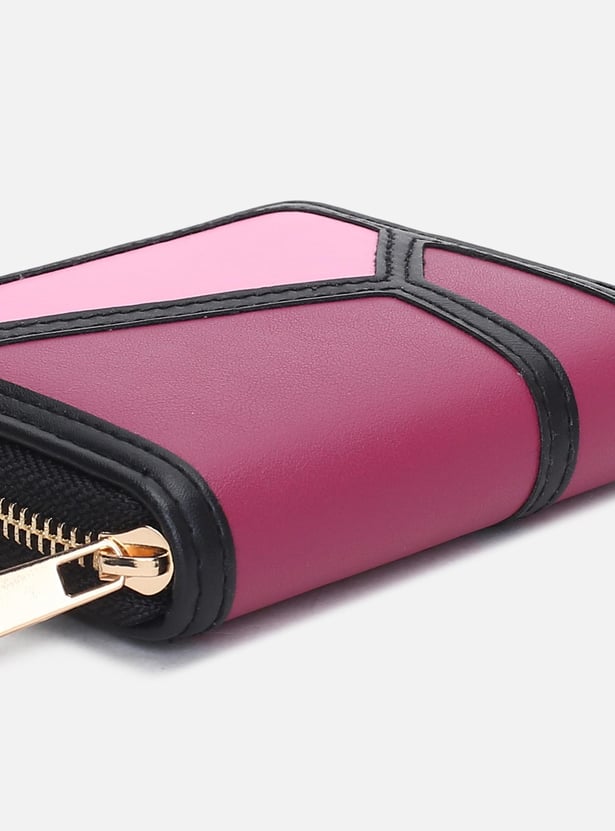 Women Colourblocked Zip-Around Wallet