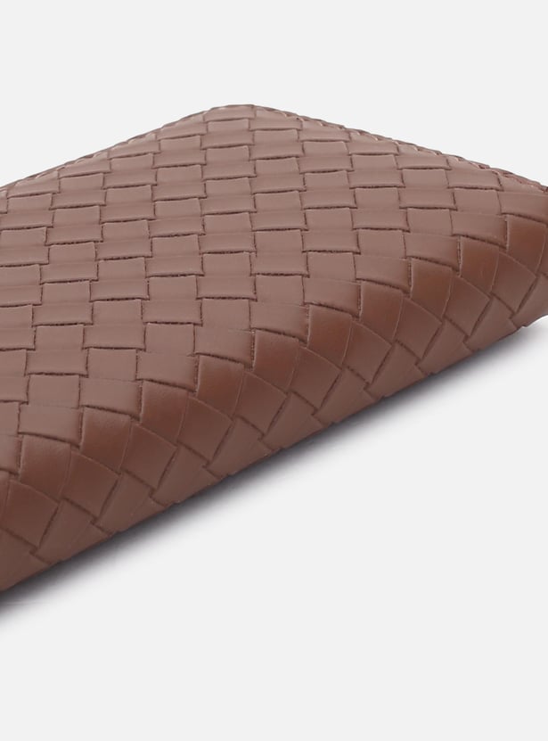 Women Woven Textured Zip-Around Wallet