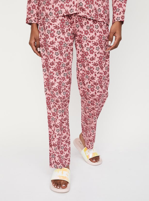 Women Floral Printed Shirt and Pyjamas