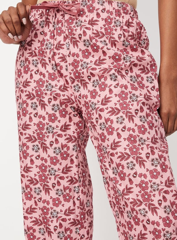 Women Floral Printed Shirt and Pyjamas