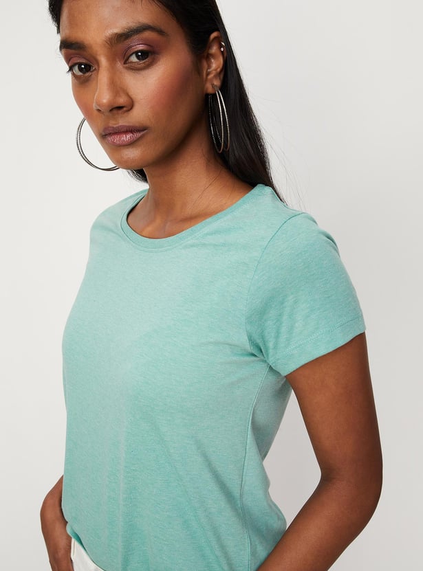 Women Solid Round Neck T-shirt