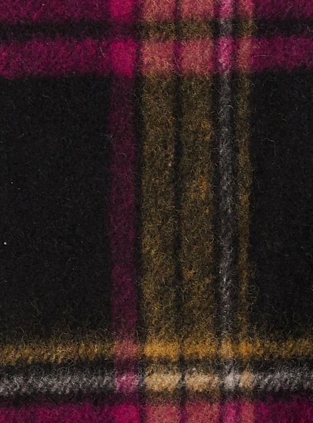 Women Checked Yarn Dyed Oversized Shirt Jacket