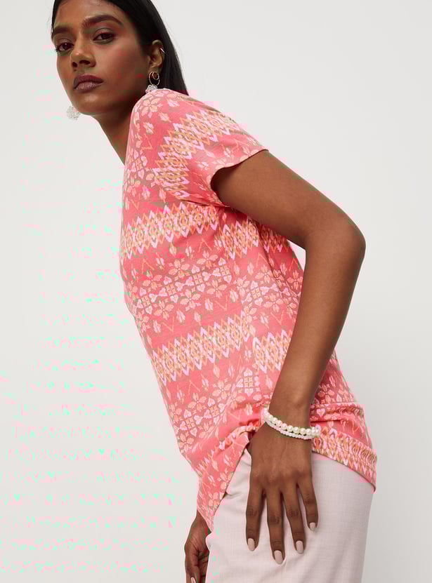 Women Printed Round Neck T-shirt