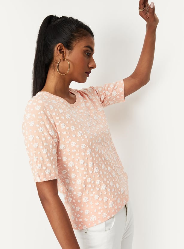 Women Floral Embossed Top