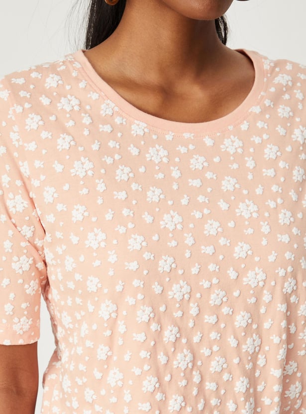 Women Floral Embossed Top