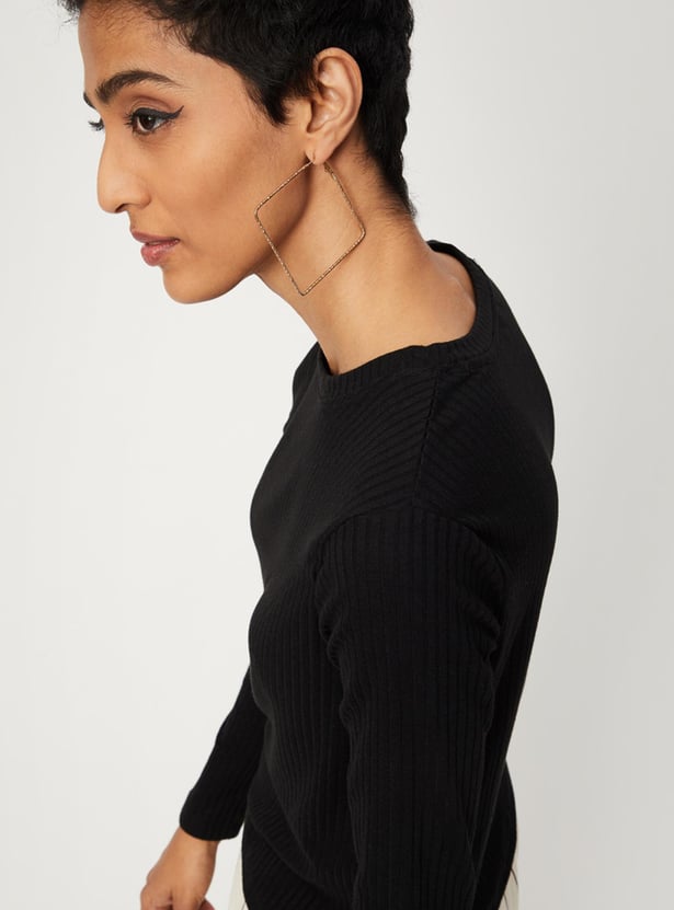 Women Textured Knit Long Sleeve Top