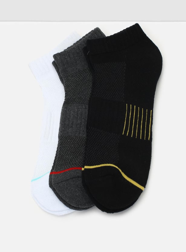 Men Striped Ankle-Length Socks - Pack of 3