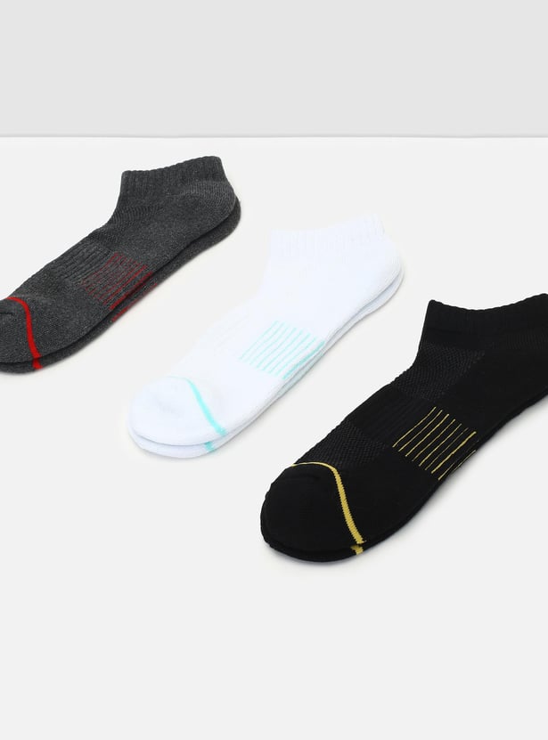 Men Striped Ankle-Length Socks - Pack of 3