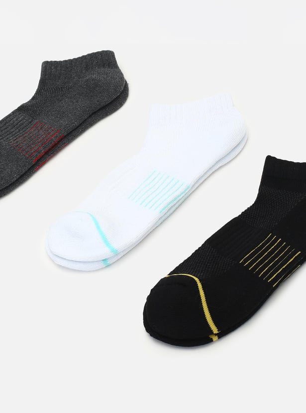 Men Striped Ankle-Length Socks - Pack of 3