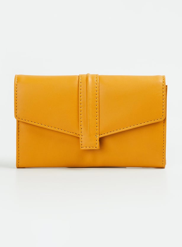 Women Solid Flap Wallet